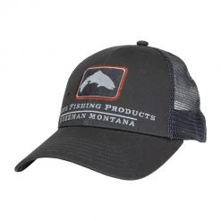 SimmsFishing Small Fit Trout Icon Trucker Hat Hats - Logo & Tech