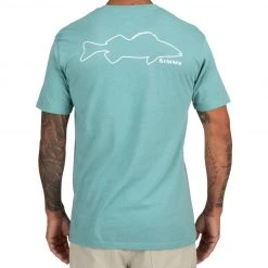 SimmsFishing M's Walleye Outline T-Shirt Men's Clothing
